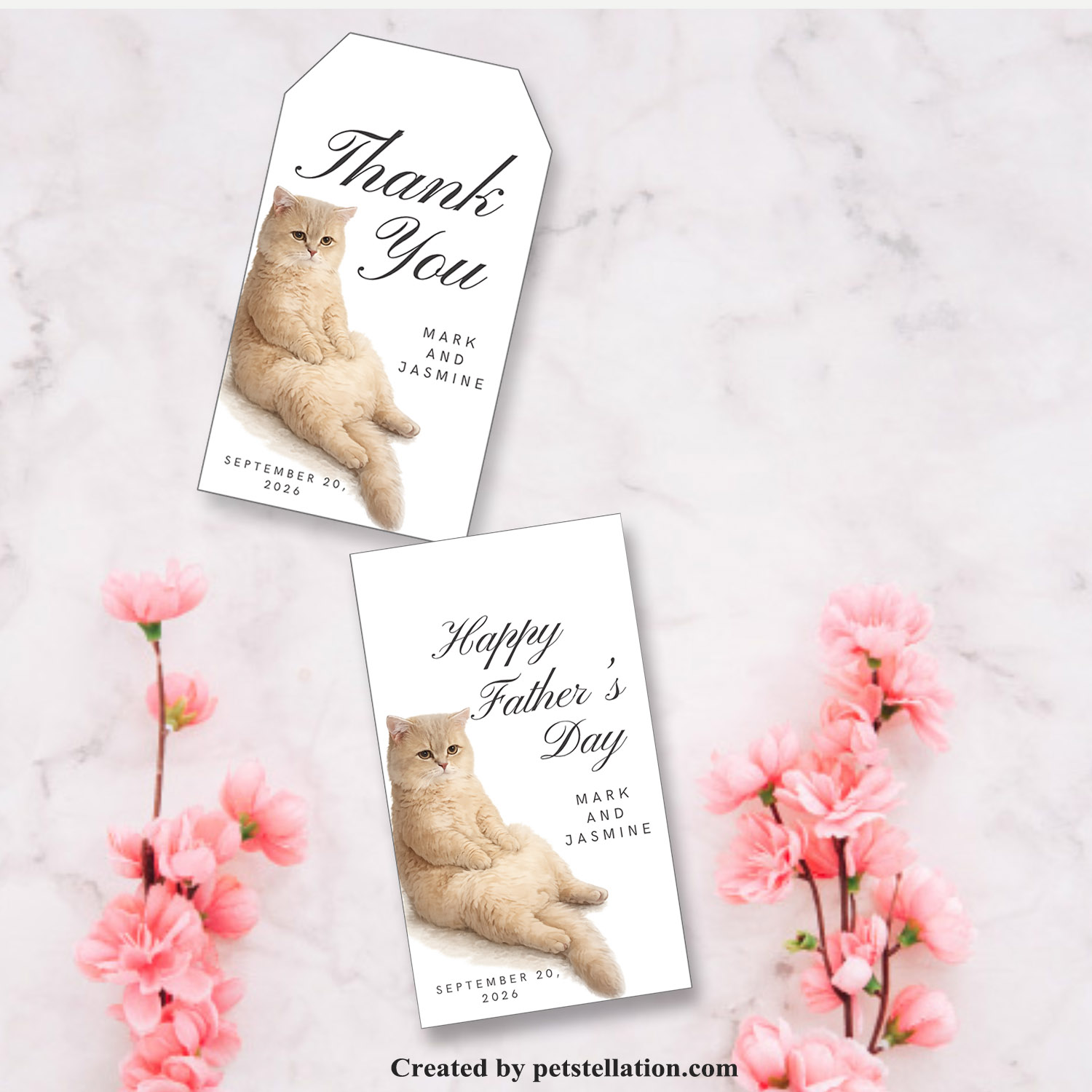 Sleepy Orange Cat Father's Day Gift Tag | Tired College Cat Graduation Printable Tag | Skeptical Orange Cat Printable Favor Label | Cozy Funny Cat Reader Gift | Editable Aesthetic Book Lover Bookmark Canva Template