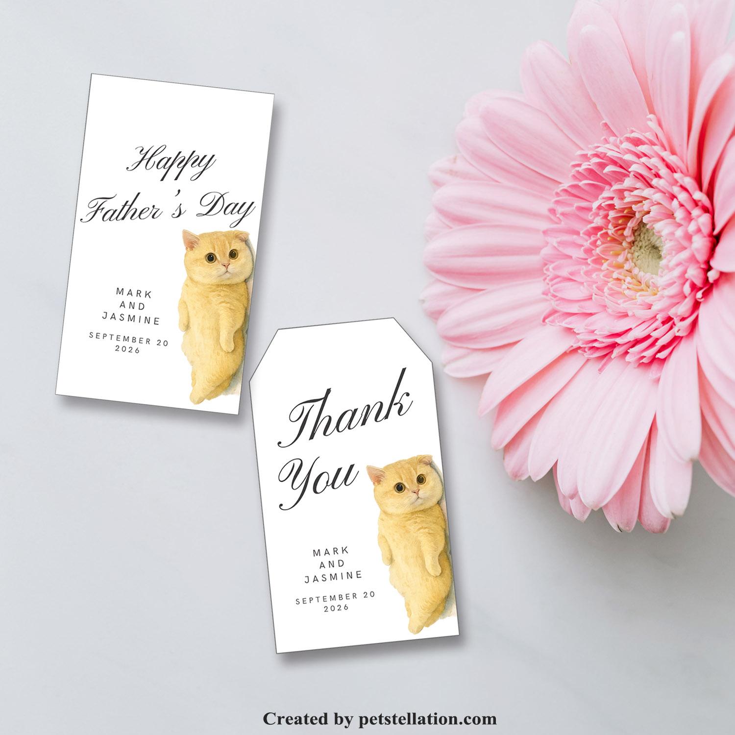 Sneaky Orange Cat Printable Gift Tag Template | Meme Humor Editable Canva Thank You Tag | Funny Cat Dad Party Label | Watercolor Anxious Silly Cat Bookmark Template