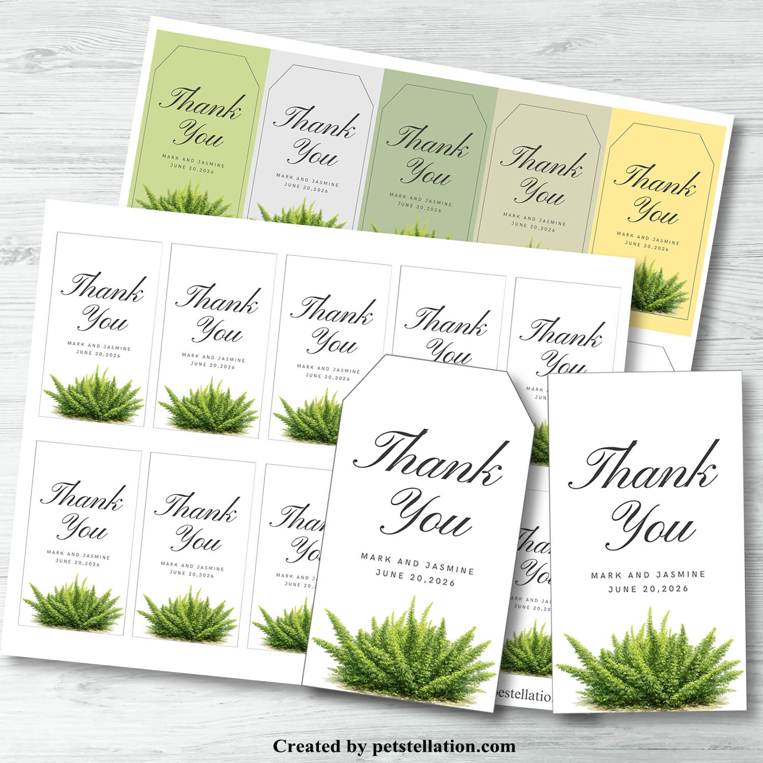 Masculine Greenery Gift Tags | Eco Style Botanical Gift Tag Template | Printable Botanical Thank You Tag Canva Template | Modern Minimalist Packaging Labels