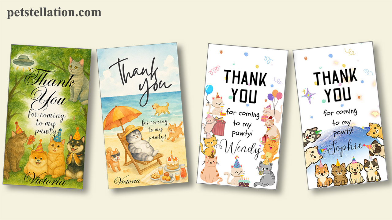 Beach vacation dog Canva gift tag template