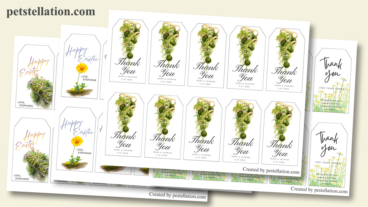 Father's Day botanical printable gift tag Canva template