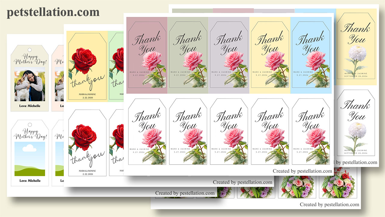 floral printable gift tag Canva template mothers day Los Angeles