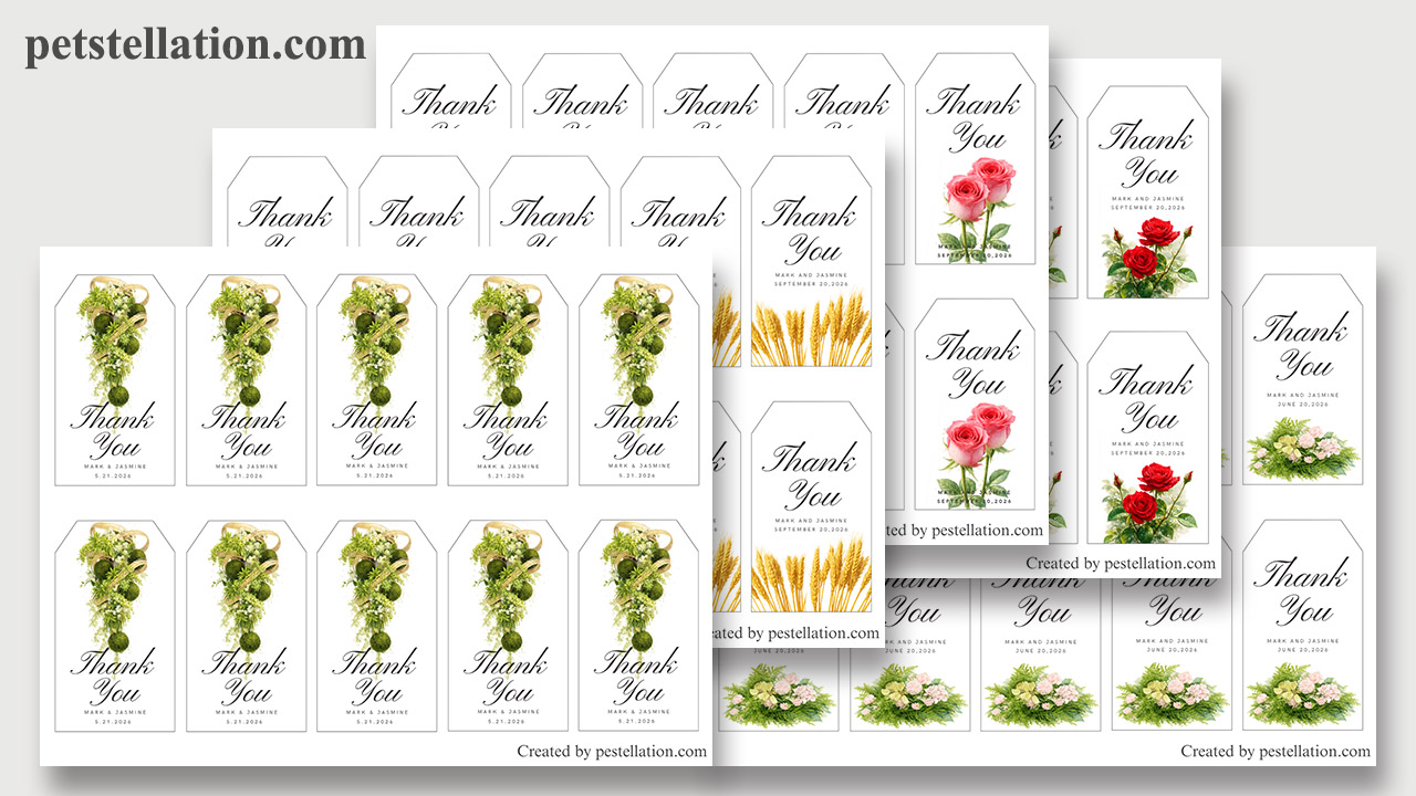 Elegant botanical graduation gift packaging with watercolor Canva gift tags