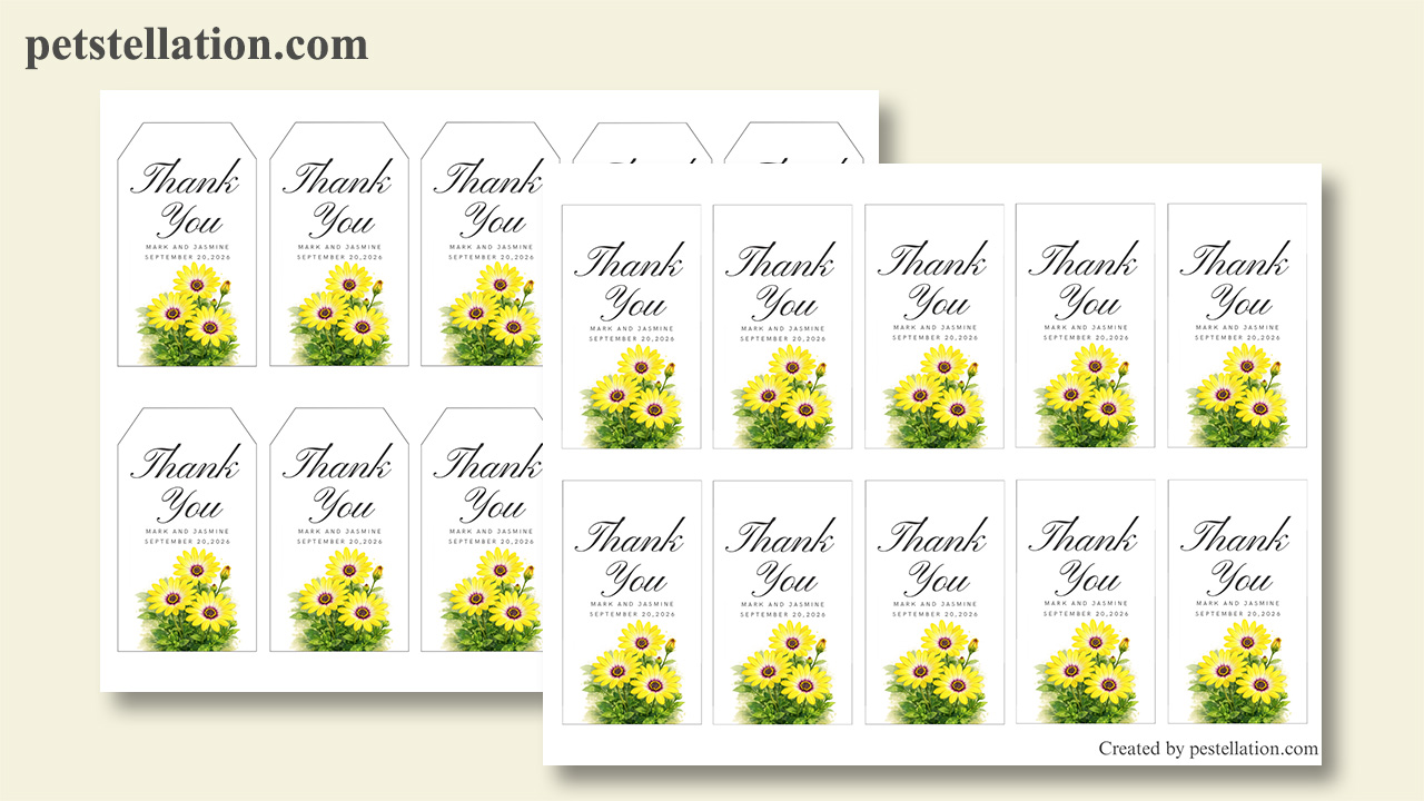 Purple botanical gift tag printable Canva template